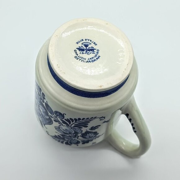 Vintage Delft Blue Distel Hand Painted Holland Ceramic Pitcher - Picture 6 of 7